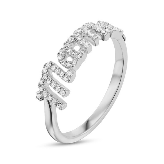 Previously Owned - Serena Williams jewelry 1/6 CT. T.w. Diamond "Mama" Ring in 10K White Gold