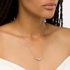 Thumbnail Image 3 of Previously Owned - Marilyn Monroe™ Collection 3/4 CT. T.W. Diamond Graduated Curved Scatter Necklace in 10K White Gold