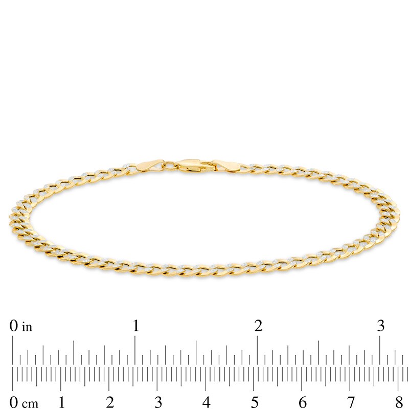 Main Image 3 of Previously Owned - Made in Italy 4.7mm Diamond-Cut Curb Chain Bracelet in 14K Gold - 8.25"