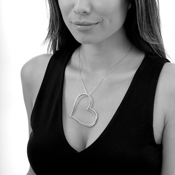 Previously Owned - The Kindred Heart from Vera Wang Love Collection 1 CT. T.w. Diamond Pendant in Sterling Silver