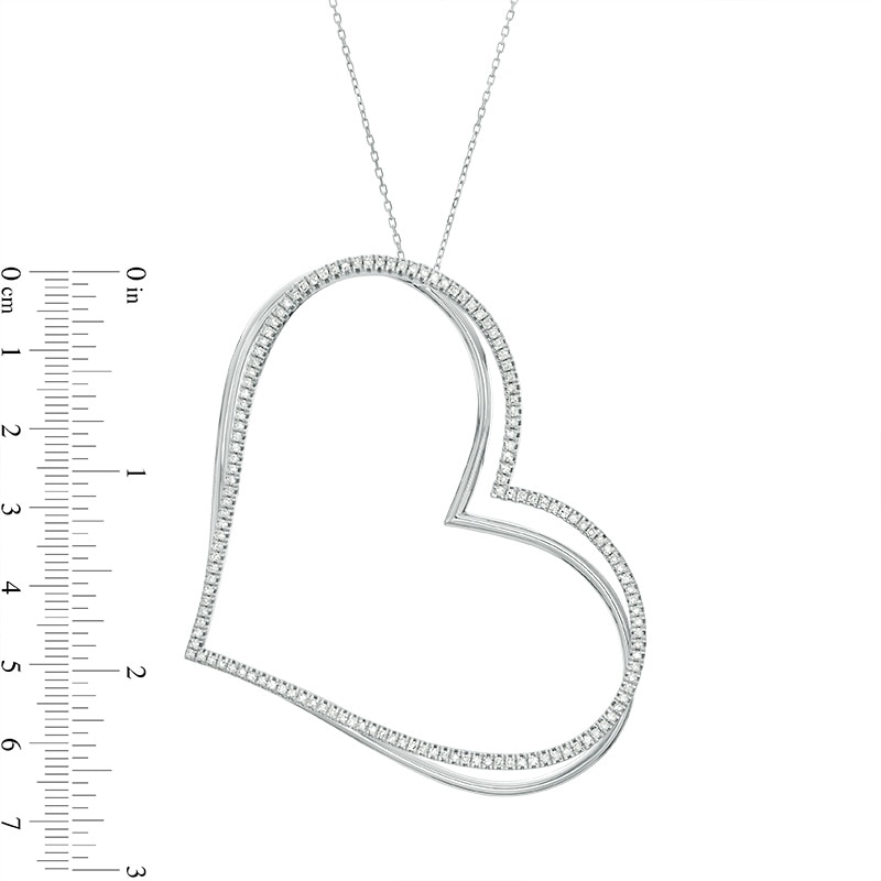 Main Image 4 of Previously Owned - The Kindred Heart from Vera Wang Love Collection 1 CT. T.W. Diamond Pendant in Sterling Silver