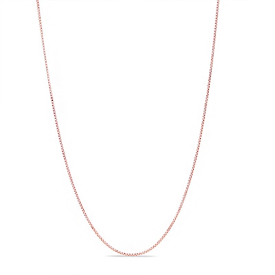 Previously Owned - 0.6mm Box Chain Necklace in 14K Rose Gold - 18"