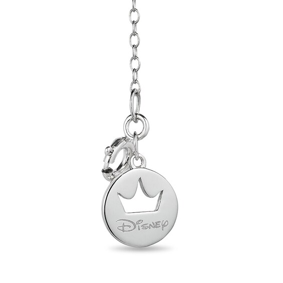 Previously Owned - Enchanted Disney Belle Diamond Accent Rose in Dome Pendant in Sterling Silver and 10K Rose Gold - 24"