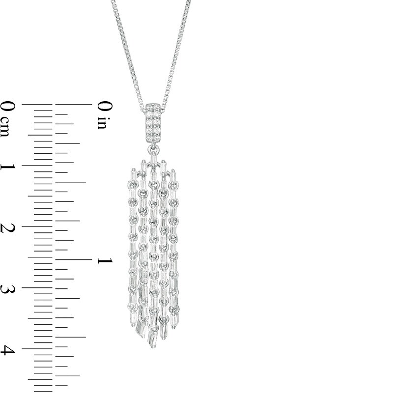 Main Image 2 of Previously Owned - Marilyn Monroe™ Collection 1/2 CT. T.W. Diamond Tassel Dangle Pendant in 10K White Gold