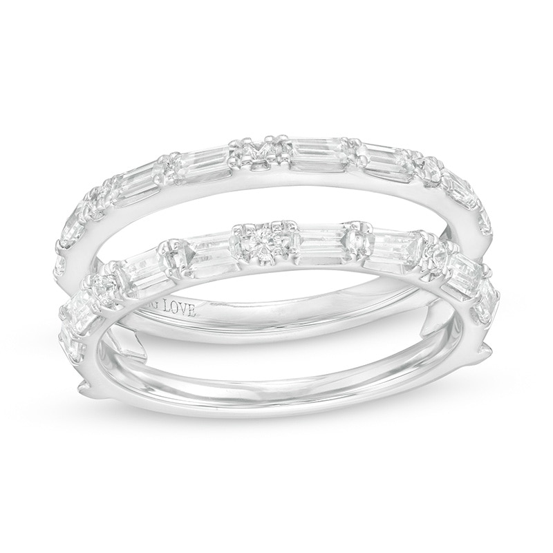 Main Image 1 of Previously Owned - Vera Wang Love Collection 1/2 CT. T.W. Diamond Solitaire Enhancer in 14K White Gold