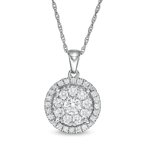Previously Owned - 1 CT. T.w. Diamond Frame Pendant in 10K White Gold
