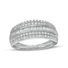 Thumbnail Image 1 of Previously Owned - 1/2 CT. T.W. Baguette and Round Diamond Multi-Row Anniversary Band in 10K White Gold