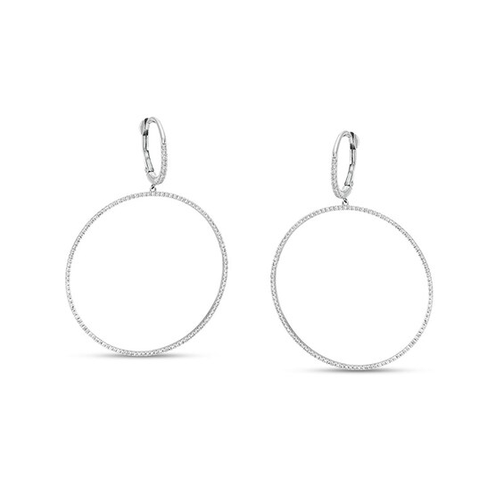 Previously Owned - Serena Williams jewelry 3/4 CT. T.w. Diamond Circle Drop Earrings in 10K White Gold