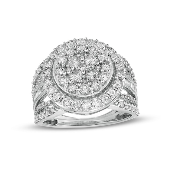 Previously Owned - 2 CT. T.w. Composite Diamond Split Shank Ring in 10K White Gold