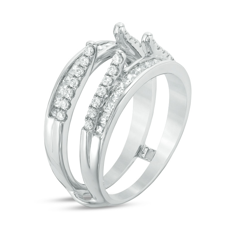 Main Image 2 of Previously Owned - 1 CT. T.W. Diamond Double Row Solitaire Enhancer in 14K White Gold