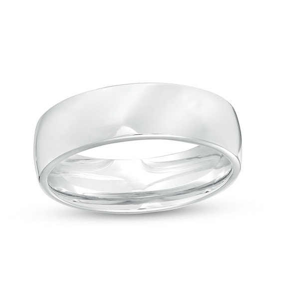 Previously Owned - 6.5mm Euro Wedding Band in 14K White Gold