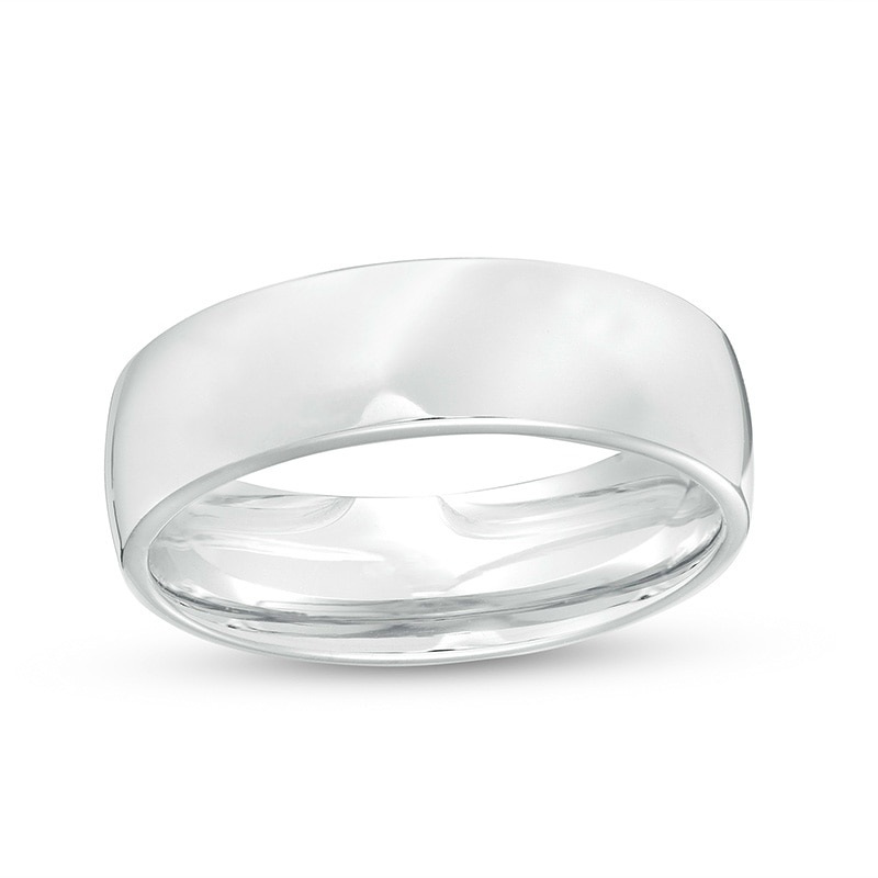 Main Image 1 of Previously Owned - 6.5mm Euro Wedding Band in 14K White Gold