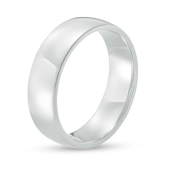 Previously Owned - 6.5mm Euro Wedding Band in 14K White Gold