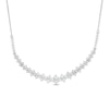 Thumbnail Image 1 of Previously Owned - 1-1/2 CT. T.W. Diamond Scattered Curved Bar Necklace in 10K White Gold - 17"