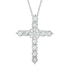 Thumbnail Image 1 of Previously Owned - 1/2 CT. T.W. Multi-Diamond Cross Pendant in 10K White Gold