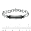Thumbnail Image 3 of Previously Owned - 1 CT. T.W. Black Enhanced and White Diamond Triple Row Border ID Bracelet in Sterling Silver - 8.5"