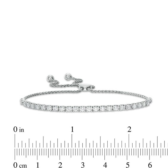 Previously Owned - 1 CT. T.w. Lab-Grown Diamond Tennis Bolo Bracelet in 14K White Gold (F/Si2) - 9.0"