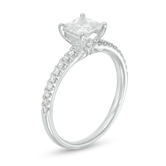 Previously Owned - Celebration Ideal 1 CT. T.w. Princess-Cut Diamond Engagement Ring in 14K White Gold (I/I1)