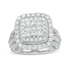 Thumbnail Image 1 of Previously Owned - 2 CT. T.W. Composite Cushion-Shaped Diamond Frame Vintage-Style Engagement Ring in 10K White Gold