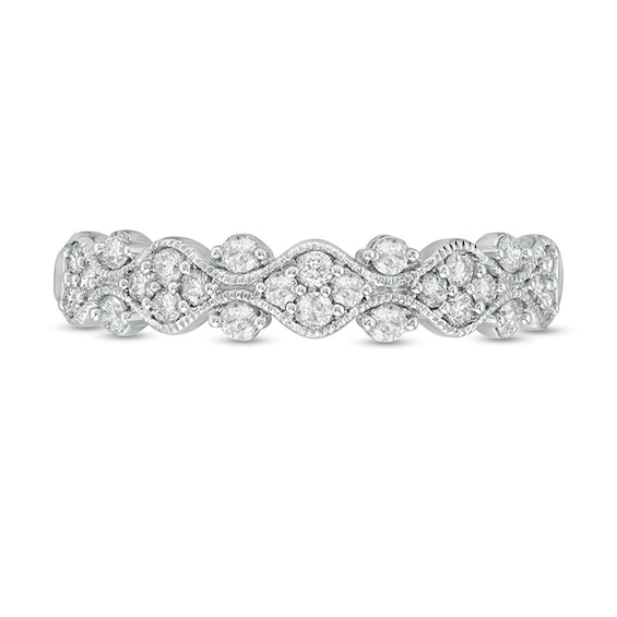 Previously Owned - 1/2 CT. T.w. Diamond Marquise Edge Ring in 10K White Gold