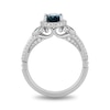 Thumbnail Image 3 of Previously Owned - Enchanted Disney Cinderella London Blue Topaz and 1/3 CTW. Diamond Engagement Ring in 14K White Gold