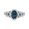 Thumbnail Image 4 of Previously Owned - Enchanted Disney Cinderella London Blue Topaz and 1/3 CTW. Diamond Engagement Ring in 14K White Gold