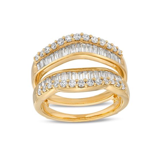 Previously Owned - 1 CT. T.w. Baguette and Round Diamond Edge Enhancer in 14K Gold