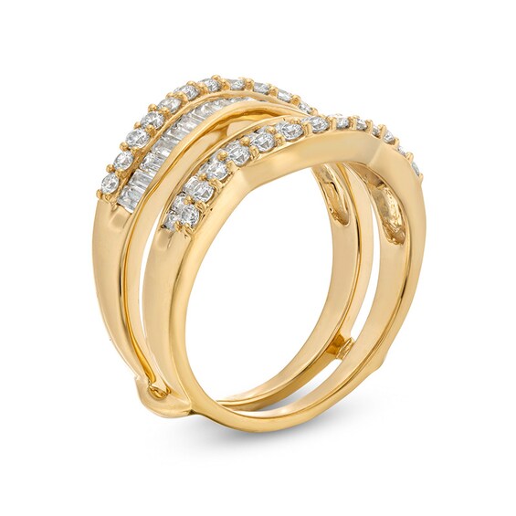 Previously Owned - 1 CT. T.w. Baguette and Round Diamond Edge Enhancer in 14K Gold