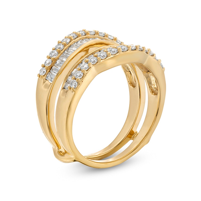 Main Image 3 of Previously Owned - 1 CT. T.W. Baguette and Round Diamond Edge Enhancer in 14K Gold
