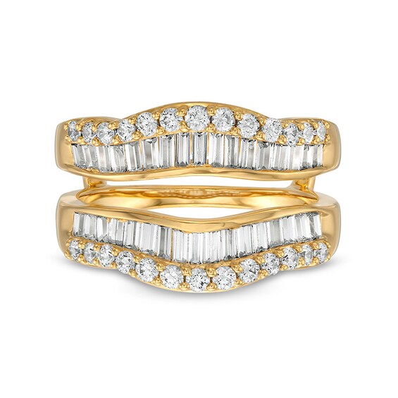 Previously Owned - 1 CT. T.w. Baguette and Round Diamond Edge Enhancer in 14K Gold