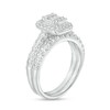 Thumbnail Image 3 of Previously Owned - 1 CT. T.W. Emerald-Shaped Multi-Diamond Frame Bridal Set in 14K White Gold