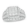 Thumbnail Image 1 of Previously Owned - 2-1/2 CT. T.W. Princess-Cut Multi-Diamond Frame Multi-Row Engagement Ring in 14K White Gold