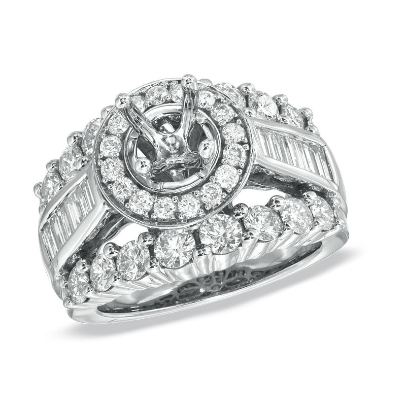 Main Image 1 of Previously Owned - 2-1/2 CT. T.W. Diamond Semi-Mount in 14K White Gold