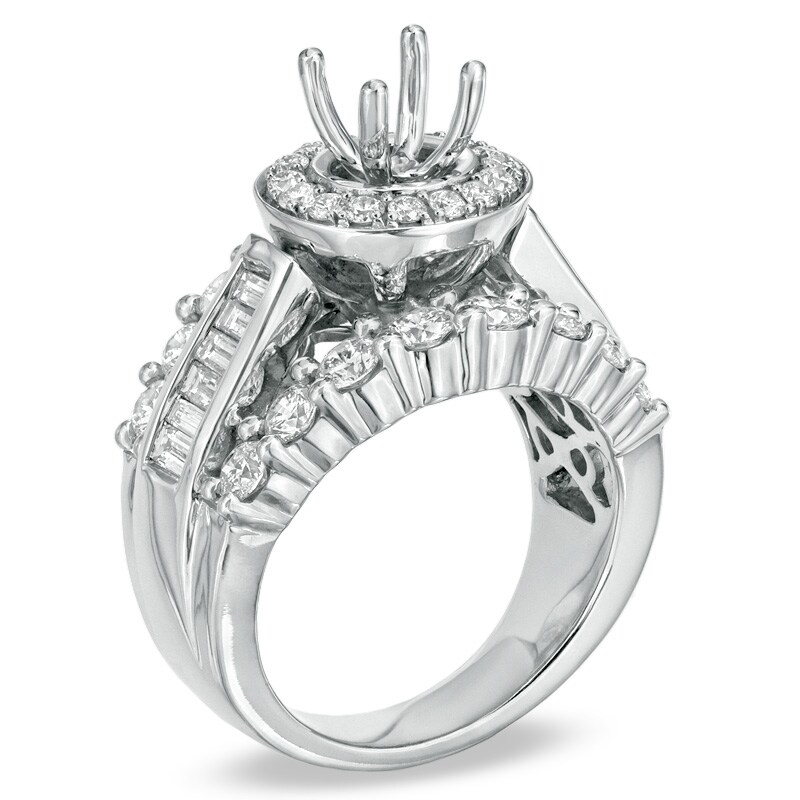 Main Image 2 of Previously Owned - 2-1/2 CT. T.W. Diamond Semi-Mount in 14K White Gold