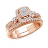 Thumbnail Image 2 of Previously Owned - 1/2 CT. T.W. Quad Princess-Cut Diamond Frame Vintage-Style Bridal Set in 10K Rose Gold