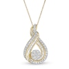 Thumbnail Image 1 of Previously Owned - 1 CT. T.W. Composite Diamond Flame Pendant in 10K Gold