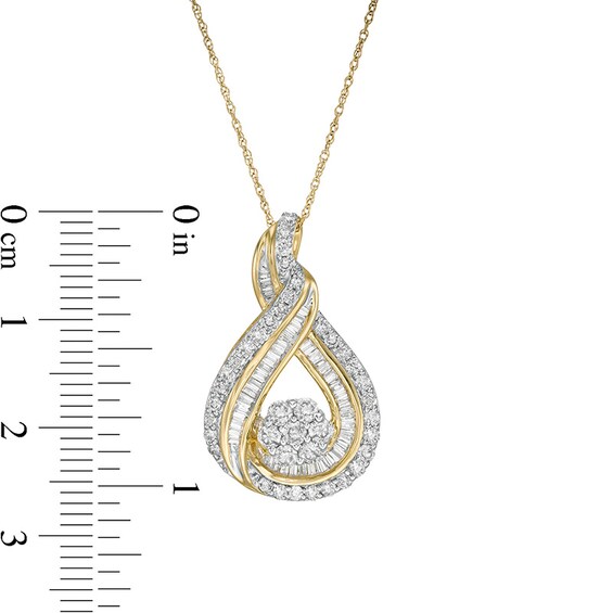 Previously Owned - 1 CT. T.w. Composite Diamond Flame Pendant in 10K Gold
