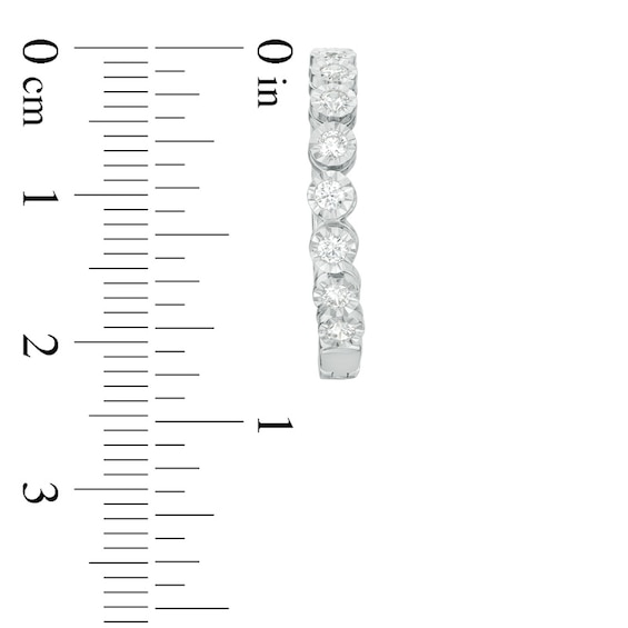 Previously Owned - 1/2 CT. T.w. Diamond Bubbles Hoop Earrings in 10K White Gold