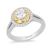 Thumbnail Image 1 of Previously Owned - Enchanted Disney Belle 1 CT. T.W. Diamond Rose Frame Engagement Ring in 14K Two-Tone Gold