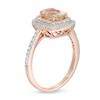 Thumbnail Image 2 of Previously Owned - Oval Morganite and 3/8 CT. T.W. Diamond Double Cushion Frame Ring in 10K Rose Gold