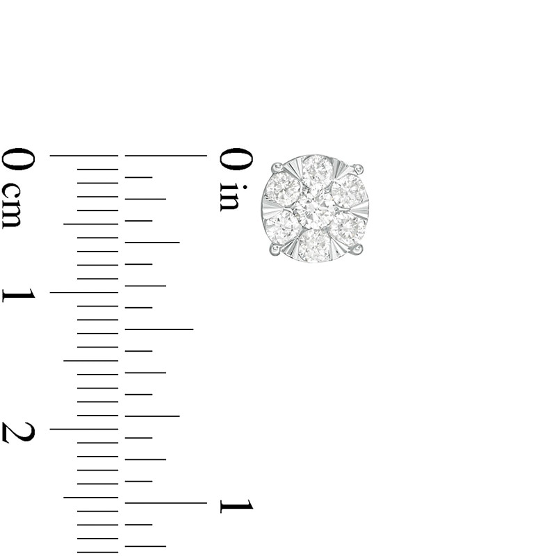Main Image 2 of Previously Owned - 1 CT. T.W. Composite Diamond Stud Earrings in 10K White Gold