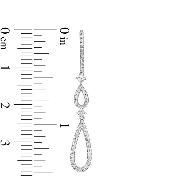 Previously Owned - 3/8 CT. T.w. Diamond Double Teardrop Earrings in 10K White Gold