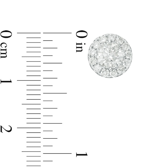 Previously Owned - 2 CT. T.w. Diamond Frame Stud Earrings in 14K White Gold (I/Si2)