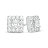 Thumbnail Image 1 of Previously Owned - Vera Wang Men 1 CT. T.W. Square-Cut Diamond Frame Stud Earrings in 10K White Gold