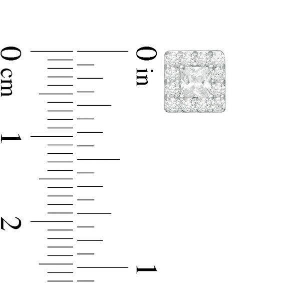 Previously Owned - Vera Wang Men 1 CT. T.w. Square-Cut Diamond Frame Stud Earrings in 10K White Gold