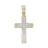 Thumbnail Image 1 of Previously Owned - 1/4 CT. T.W. Diamond Double Row Cross Necklace Charm in 10K Gold