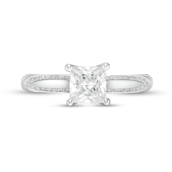 Previously Owned - 1-1/8 CT. T.w. Princess-Cut Diamond Solitaire Engagement Ring in 14K White Gold (I/I2)