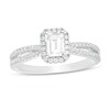 Thumbnail Image 0 of Previously Owned - 3/4 CT. T.W. Emerald-Cut Frame Split Shank Engagement Ring in 14K White Gold (I/I1)