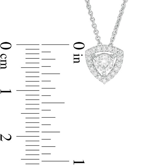 Previously Owned - 1/3 CT. T.w. Diamond Trillion Frame Pendant in 10K White Gold