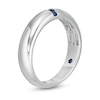 Thumbnail Image 3 of Previously Owned - Vera Wang Men's Blue Sapphire Linear Three Stone Wedding Band in 14K White Gold